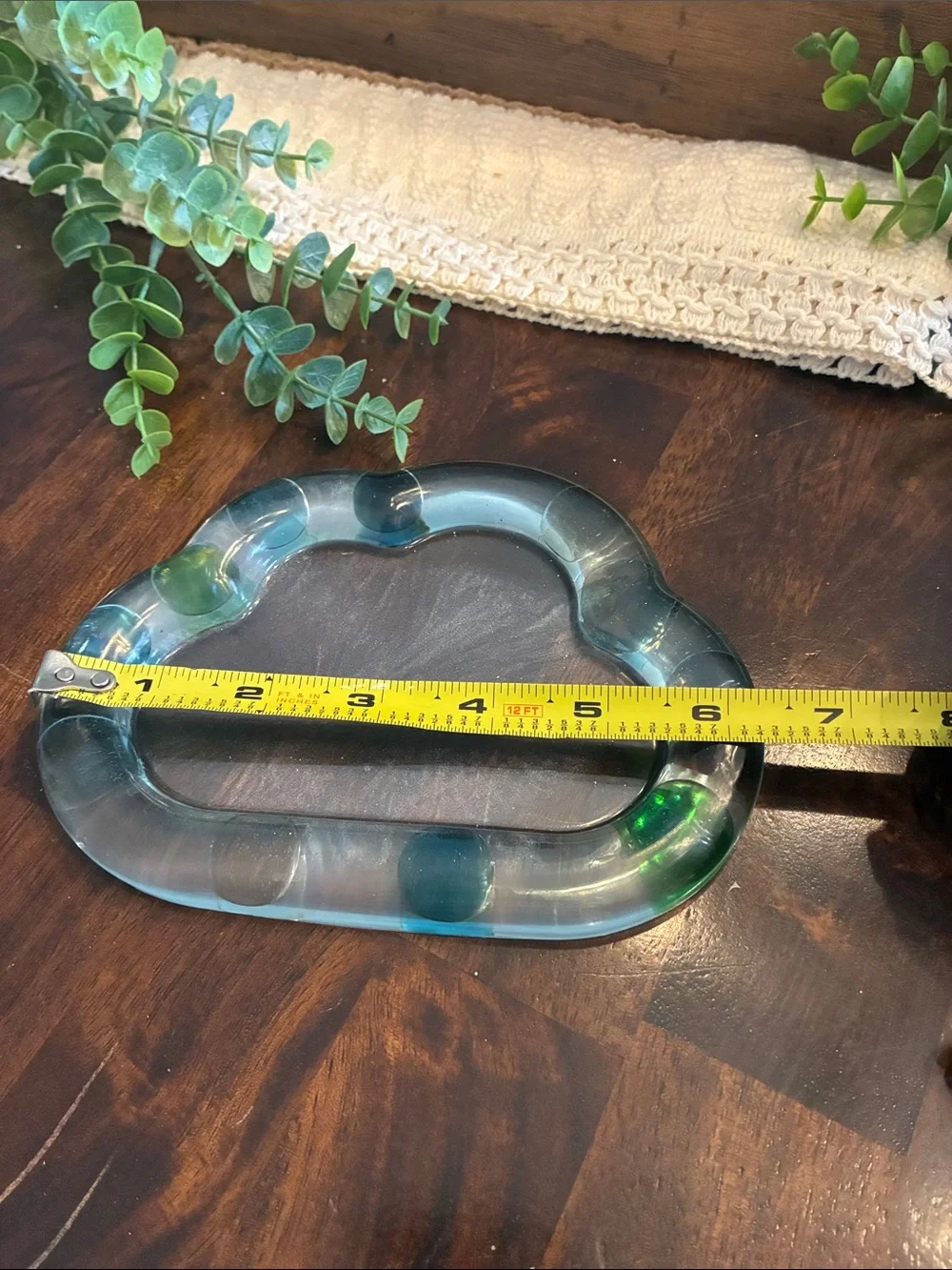 Blue Glass Cloud Trinket Tray - Decorative Home Bath Accent